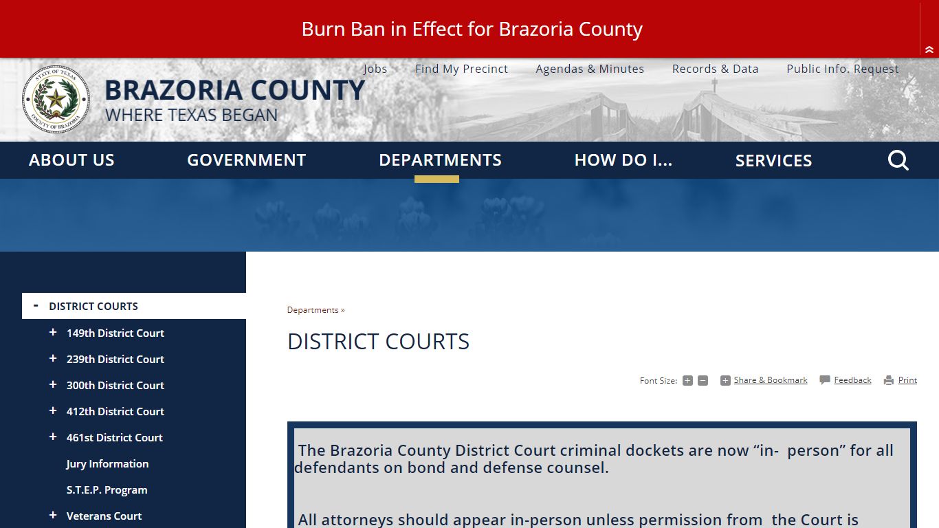 District Courts | Brazoria County, TX
